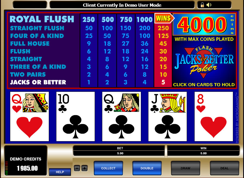 Video Poker - Jack Or Better Free